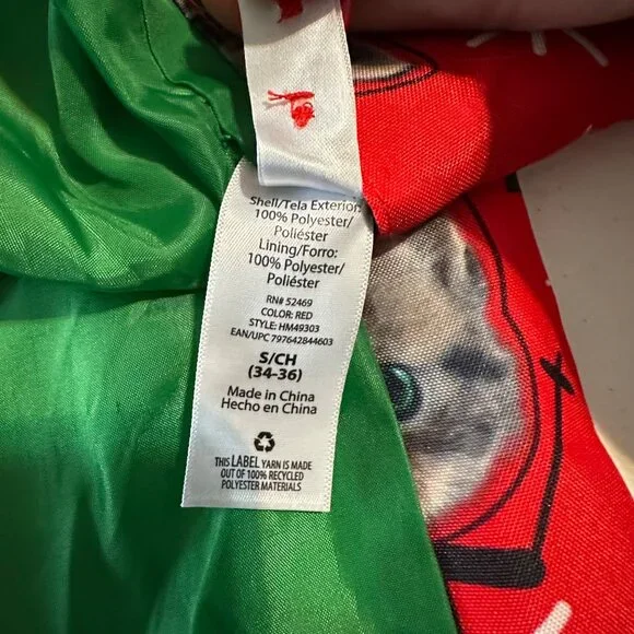 Holiday Time Men’s Christmas Cat Blazer & Tie Set Red Small Funny Novelty Quirky - Picture 8 of 9